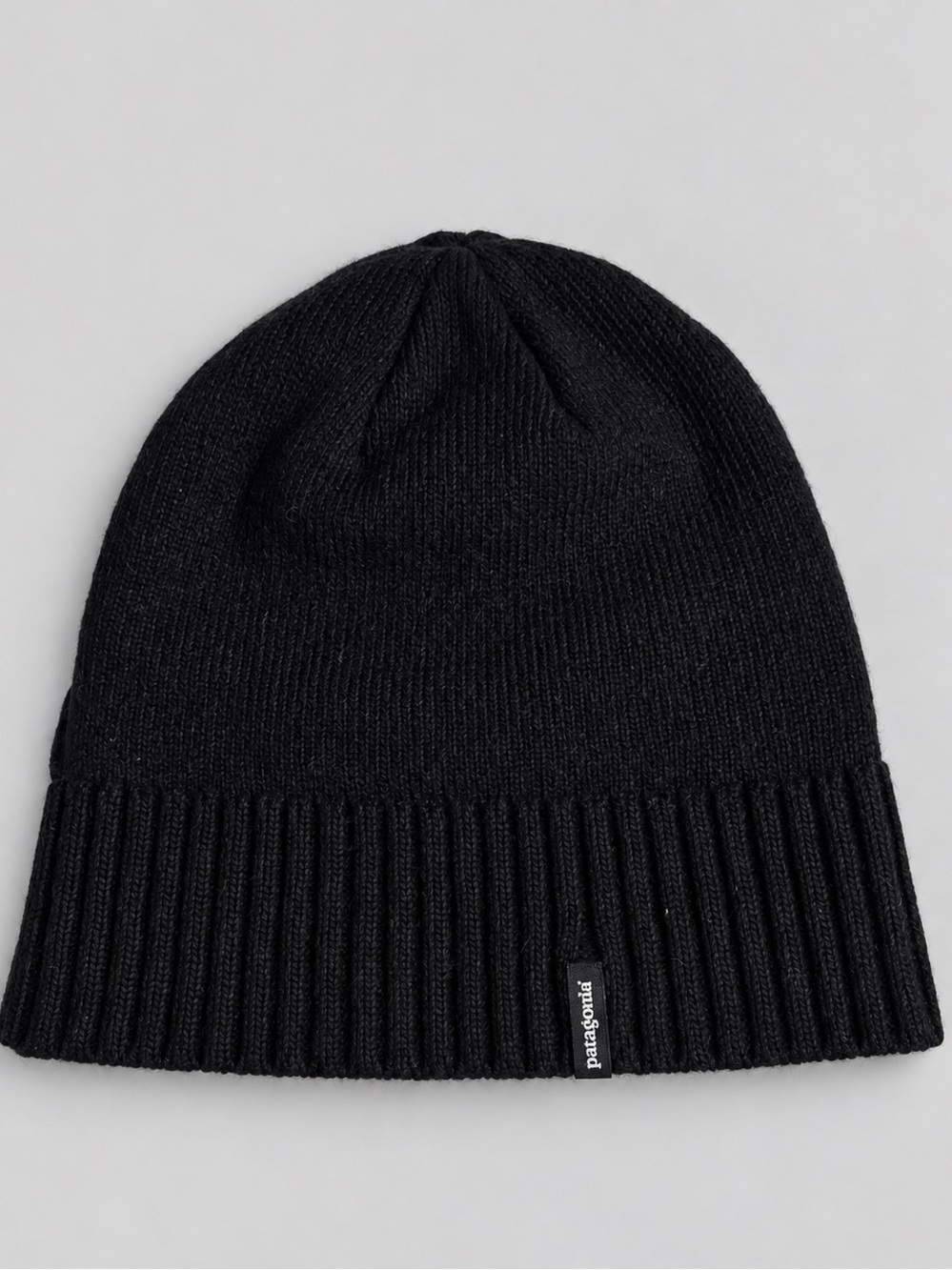 Y2K Patagonia Wool Ribbed Knit Cuffed Beanie Winter Outdoor Skull Cap One Size